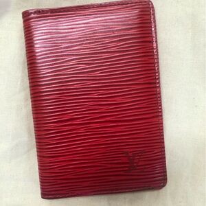 Louis Vuitton Red Epi pocket organizer.